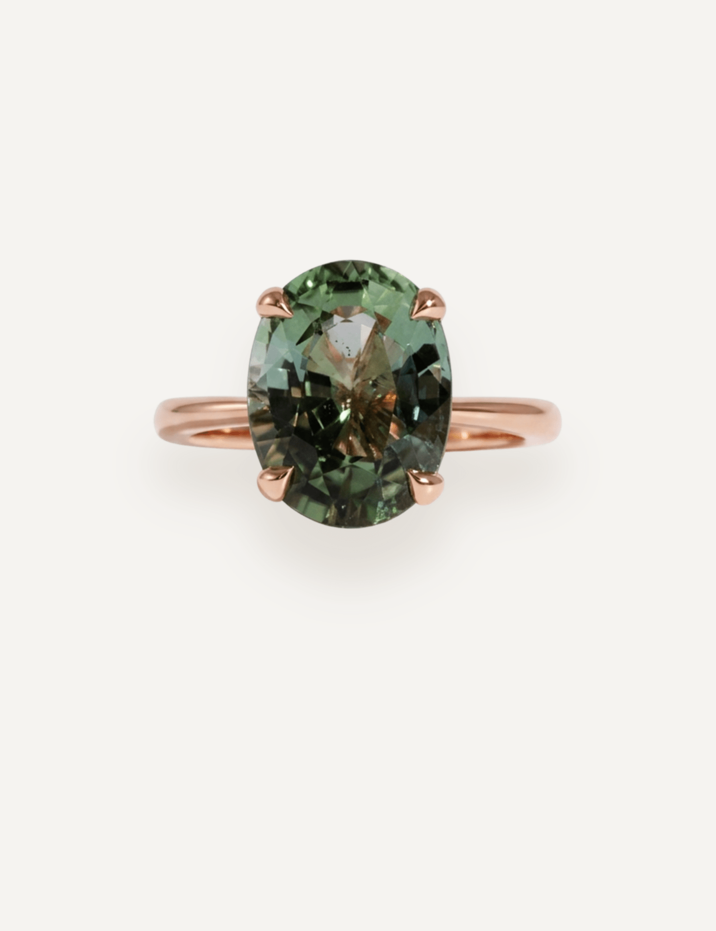 The June Ring with 5.77ct Oval Green Tourmaline - Molten Store