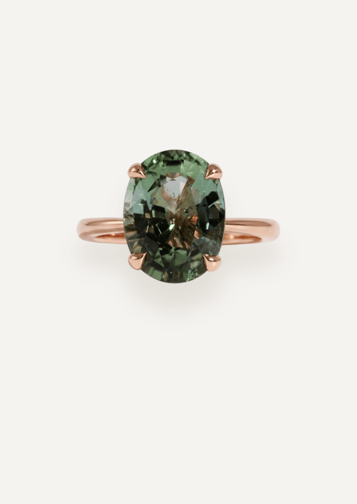 The June Ring with 5.77ct Oval Green Tourmaline - Molten Store