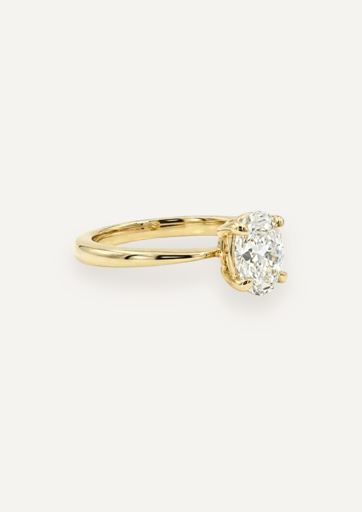 The June Ring with Oval Cut Diamond design detail