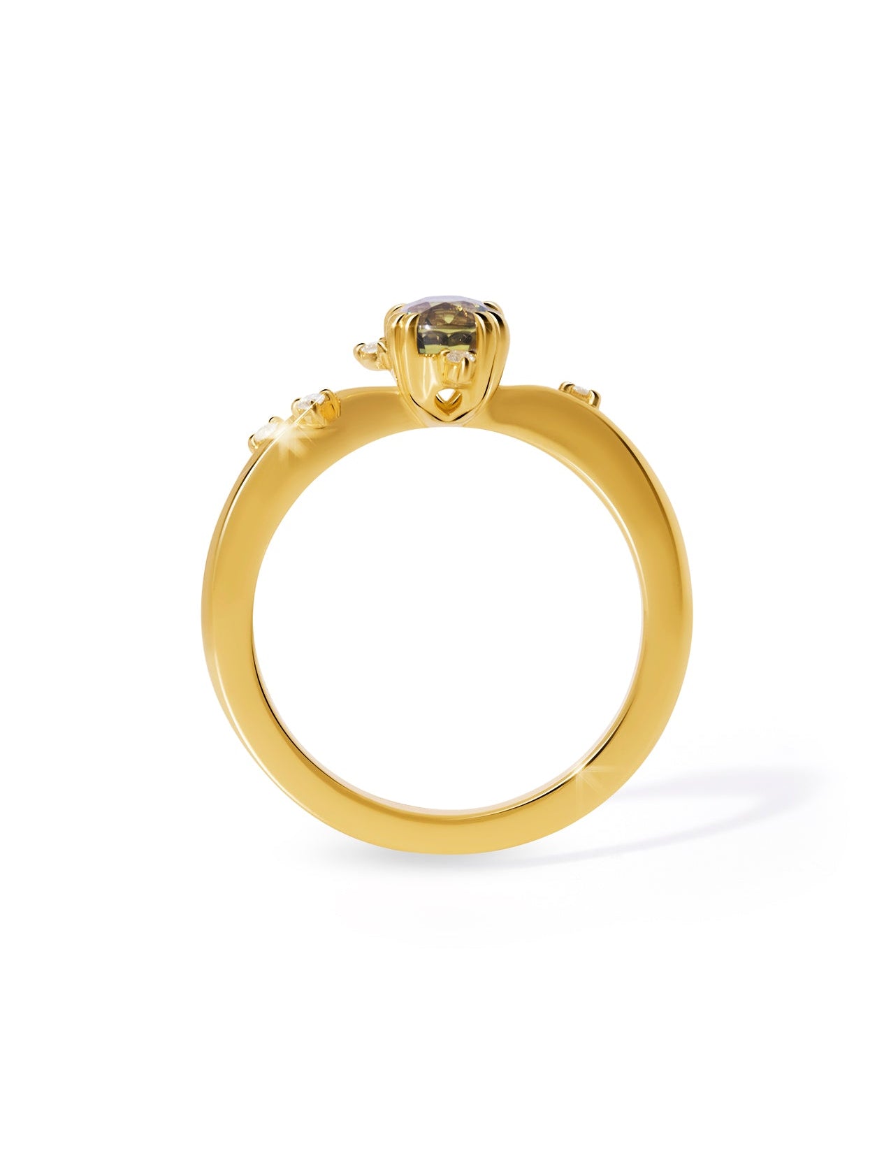 The Juniper 18ct Yellow Gold Ring with 1.20ct Oval Cut Parti Sapphire - Molten Store
