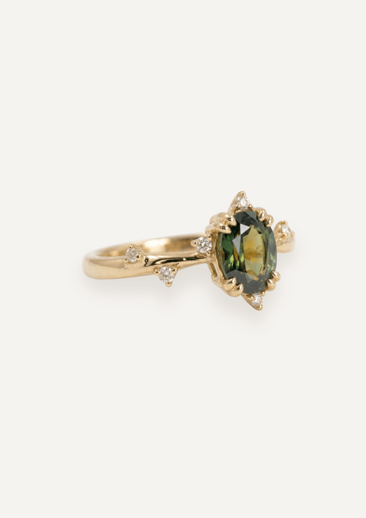 The Juniper Ring with 1.20ct Oval Cut Parti Sapphire - Molten Store