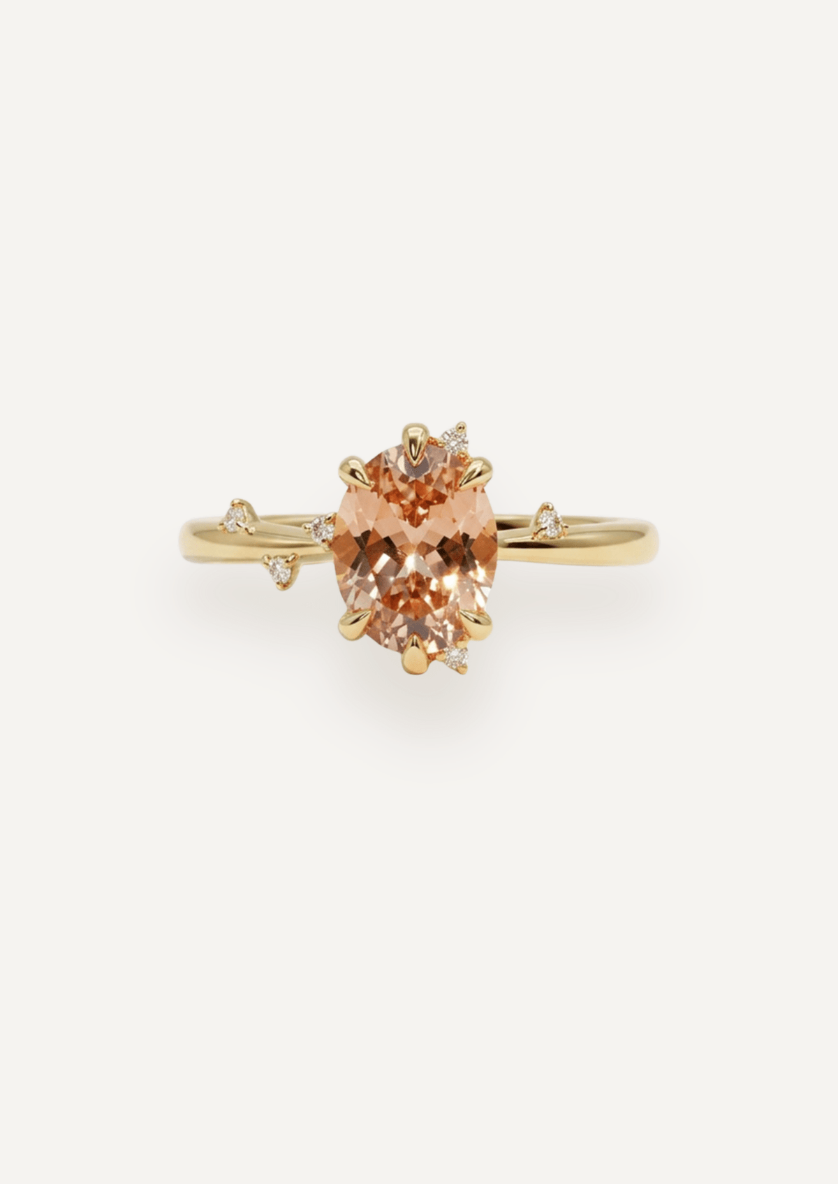 The Juniper Ring with 1.28ct Oval Morganite - Molten Store