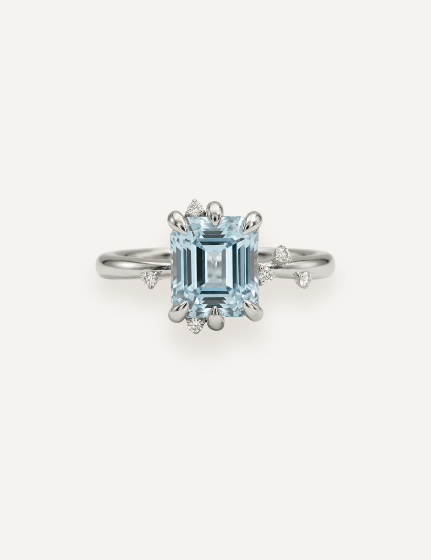The Juniper Ring with 2.5ct Emerald Aquamarine - Molten Store