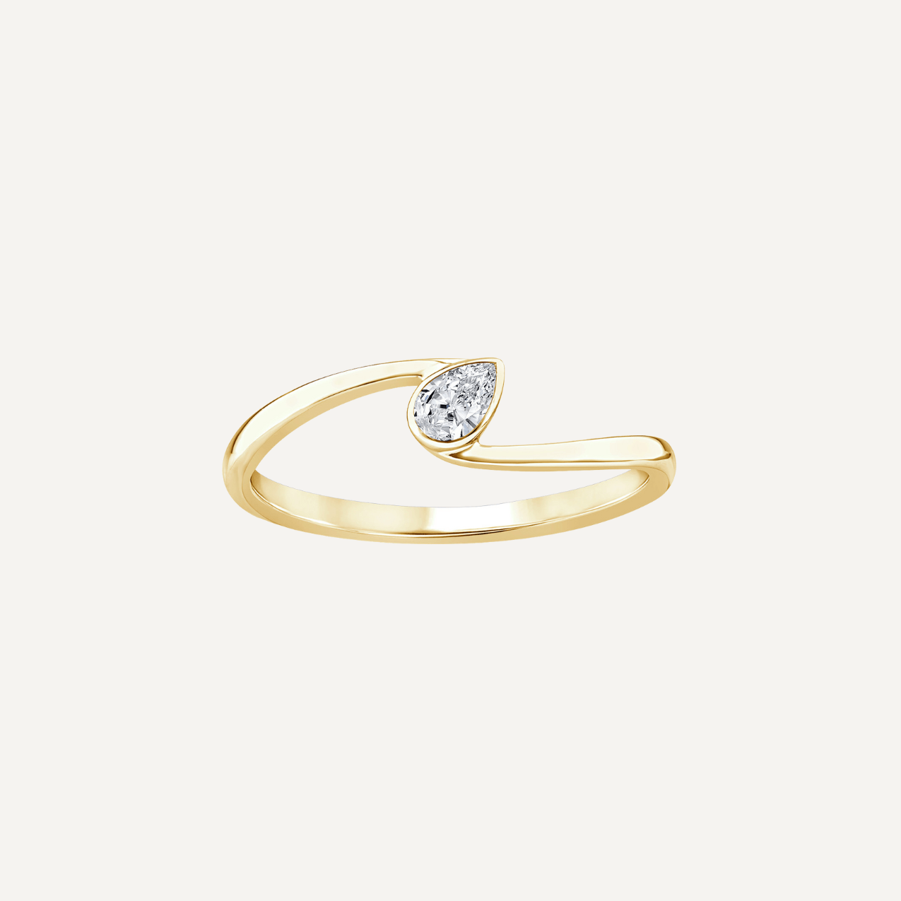 The Lane 9ct Gold Pear Diamond Ring - Molten Store