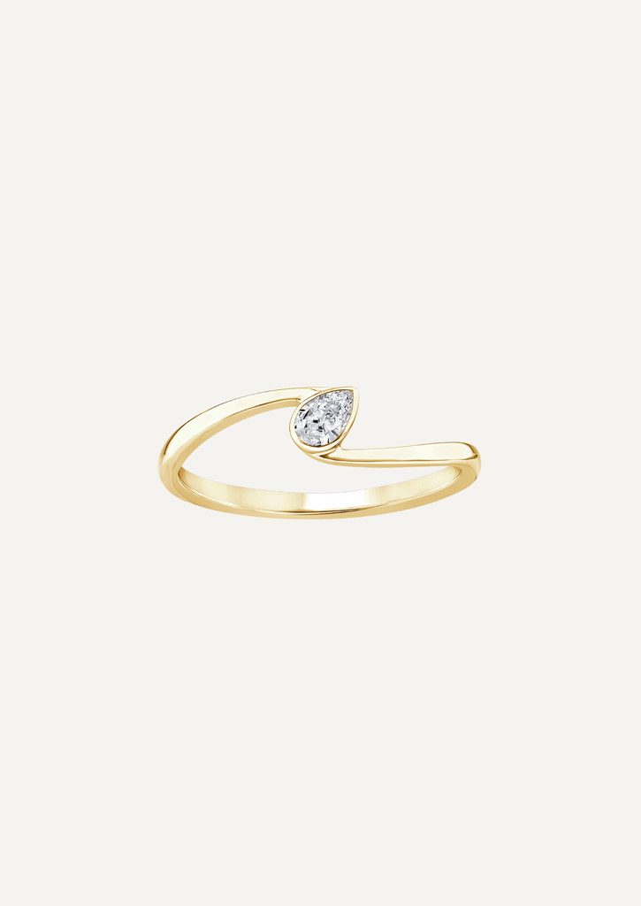 The Lane 9ct Gold Pear Diamond Ring - Molten Store