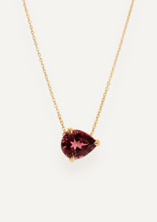 The Lena 9ct Yellow Gold Necklace with 5.33ct Pear Cut Magenta Tourmaline - Molten Store