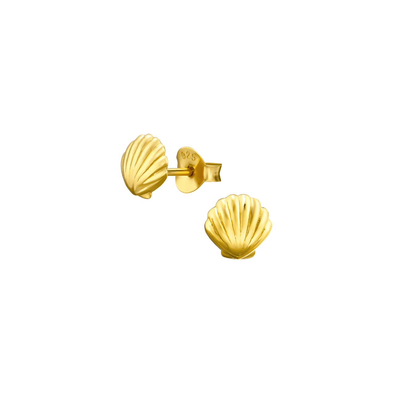 The Little Shell 14ct Gold Vermeil Stud Earrings - Molten Store
