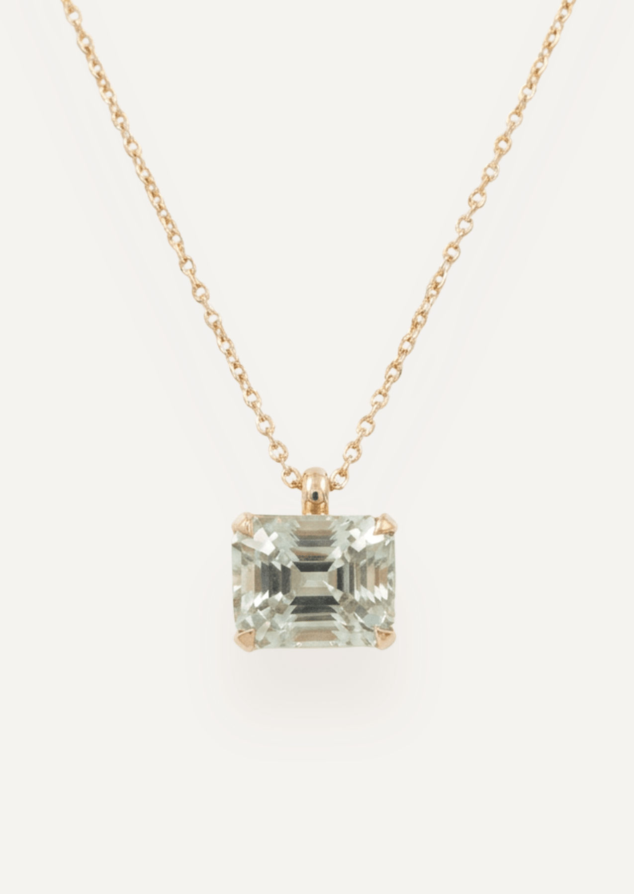 The Louanna 9ct Yellow Gold Necklace with 5.22ct Emerald Cut Green Tourmaline - Molten Store