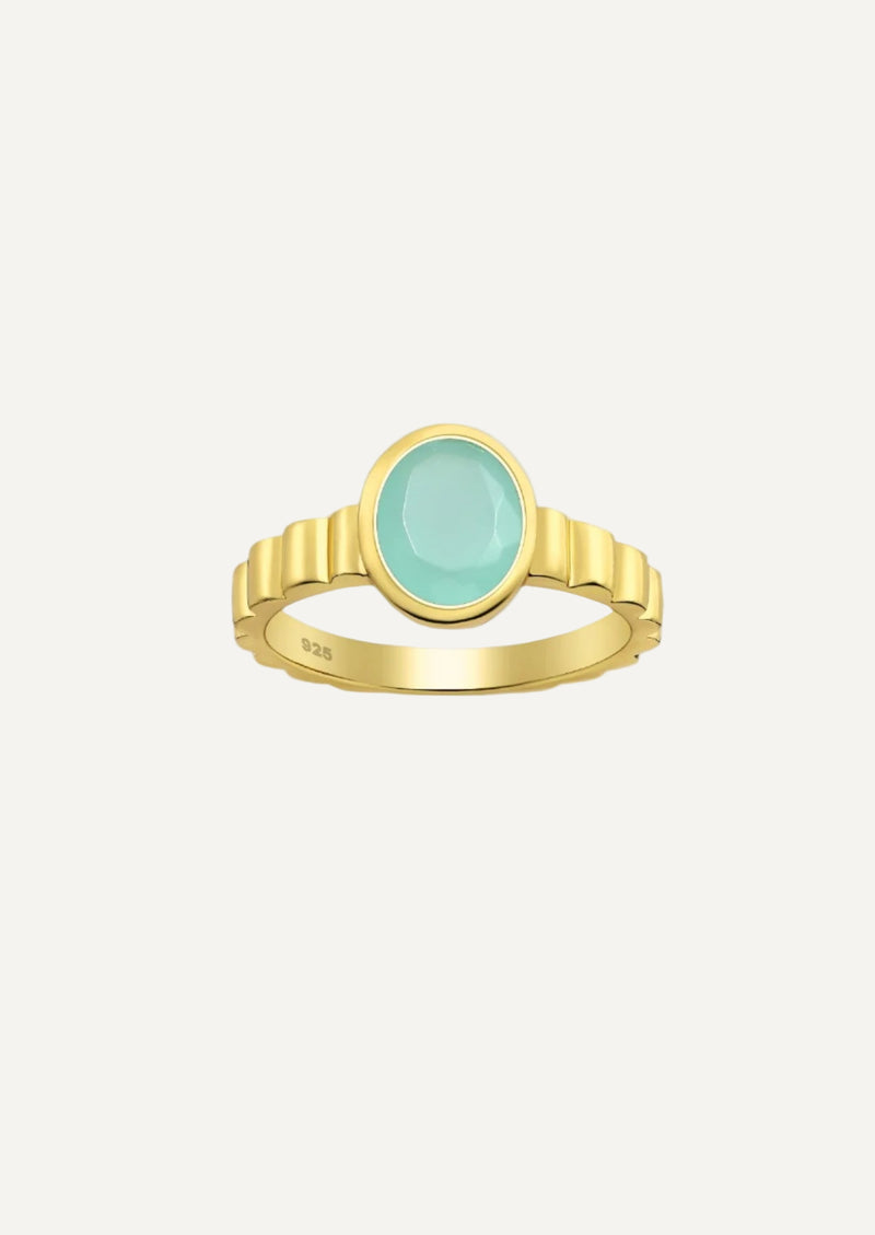 The Luce Chalcedony 18ct Gold Vermeil Ring
