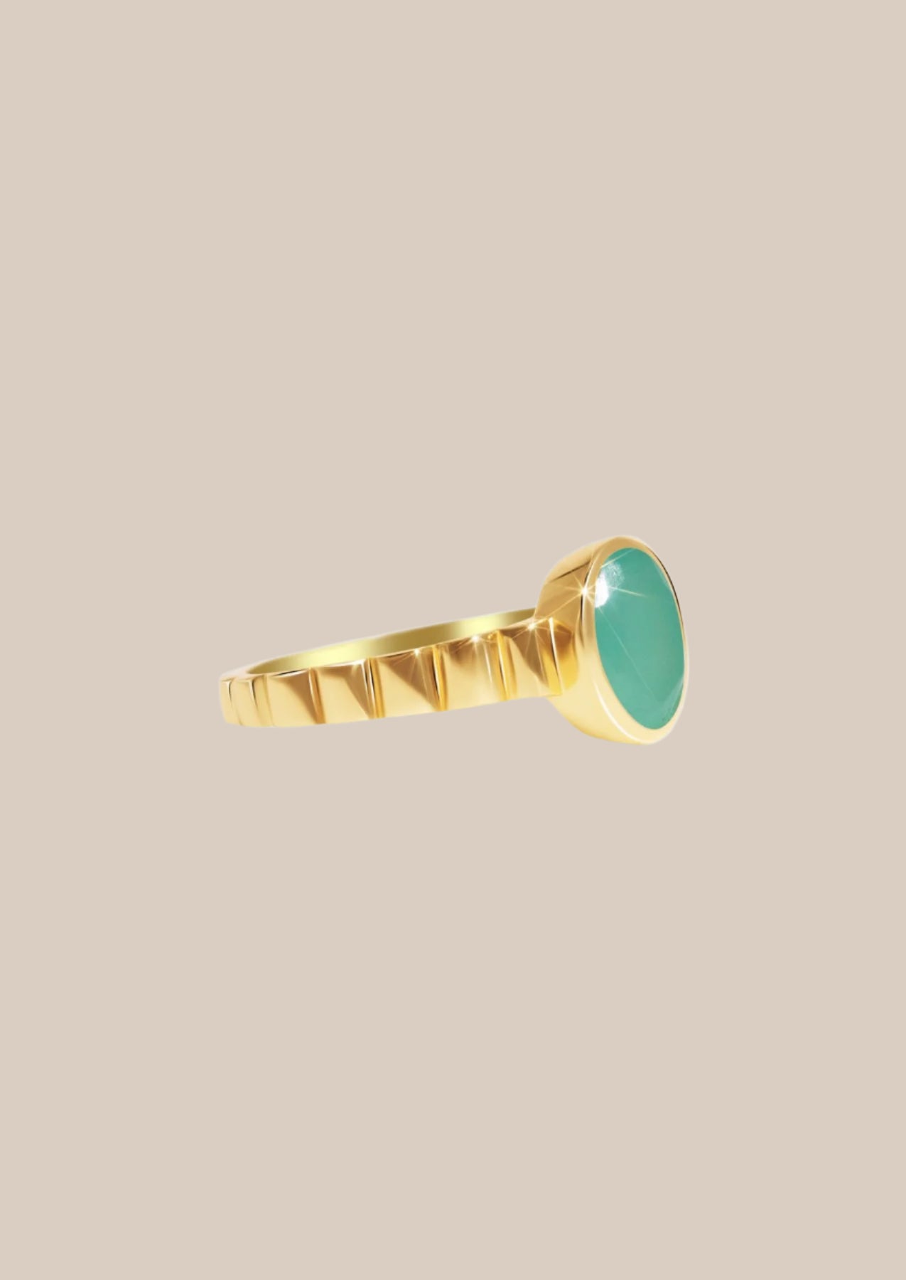 The Luce Chalcedony 18ct Gold Vermeil Ring - Molten Store