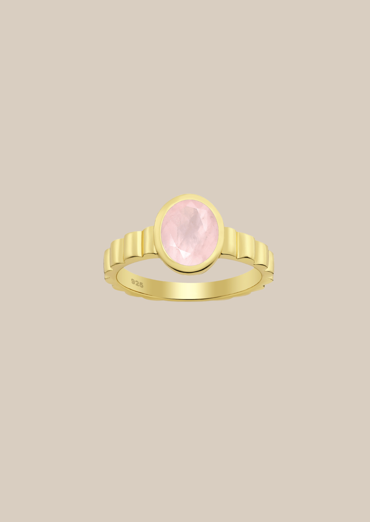 The Luce Gold Vermeil Rose Quartz Ring - Molten Store