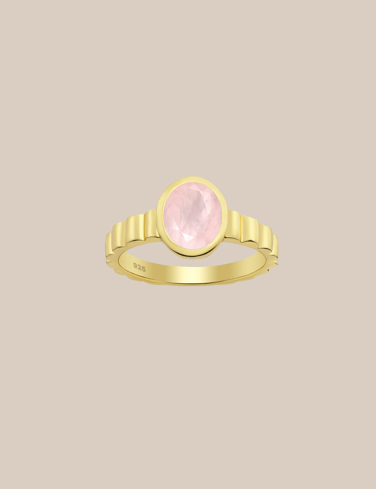 The Luce Gold Vermeil Rose Quartz Ring - Molten Store