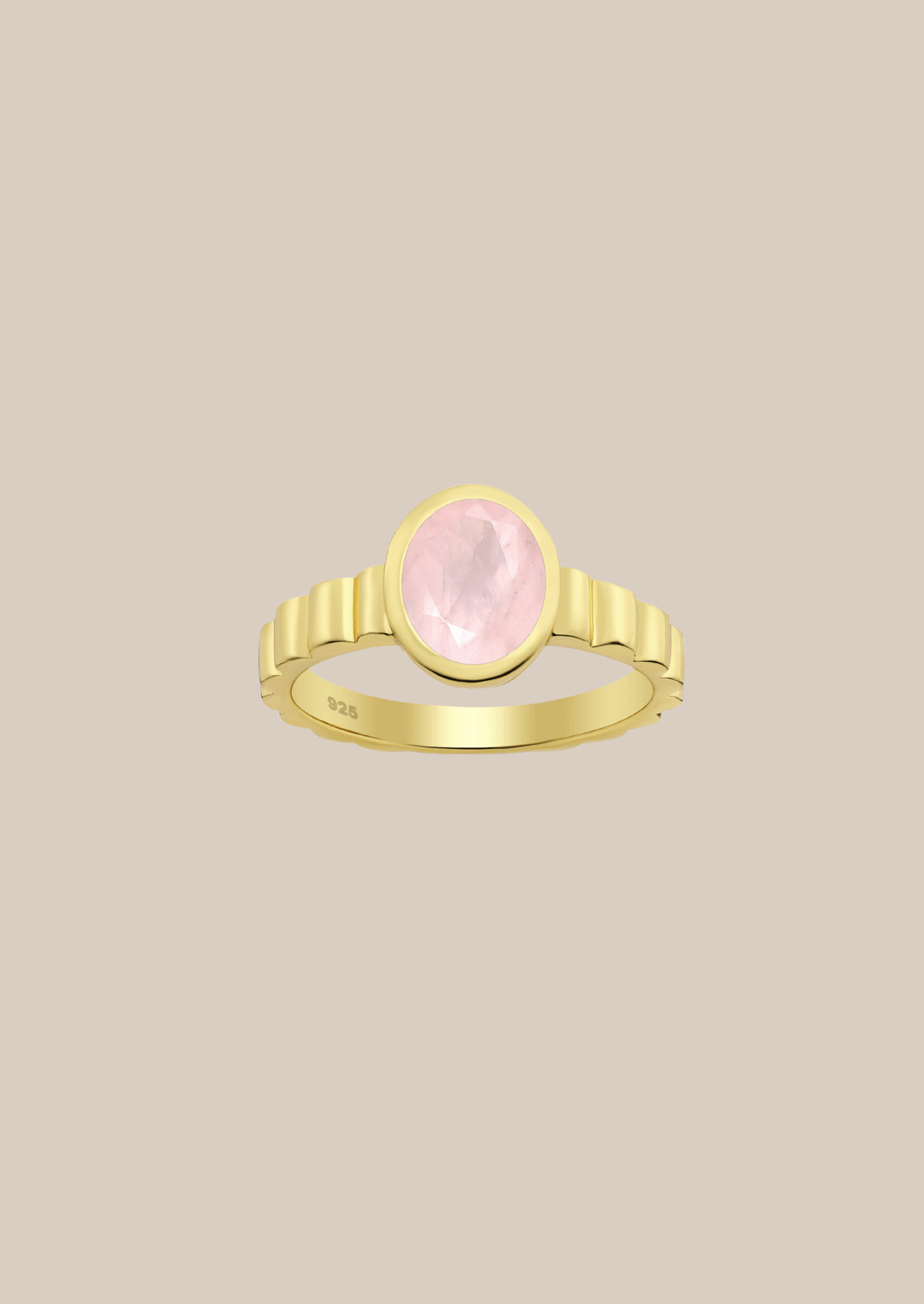 The Luce Gold Vermeil Rose Quartz Ring - Molten Store