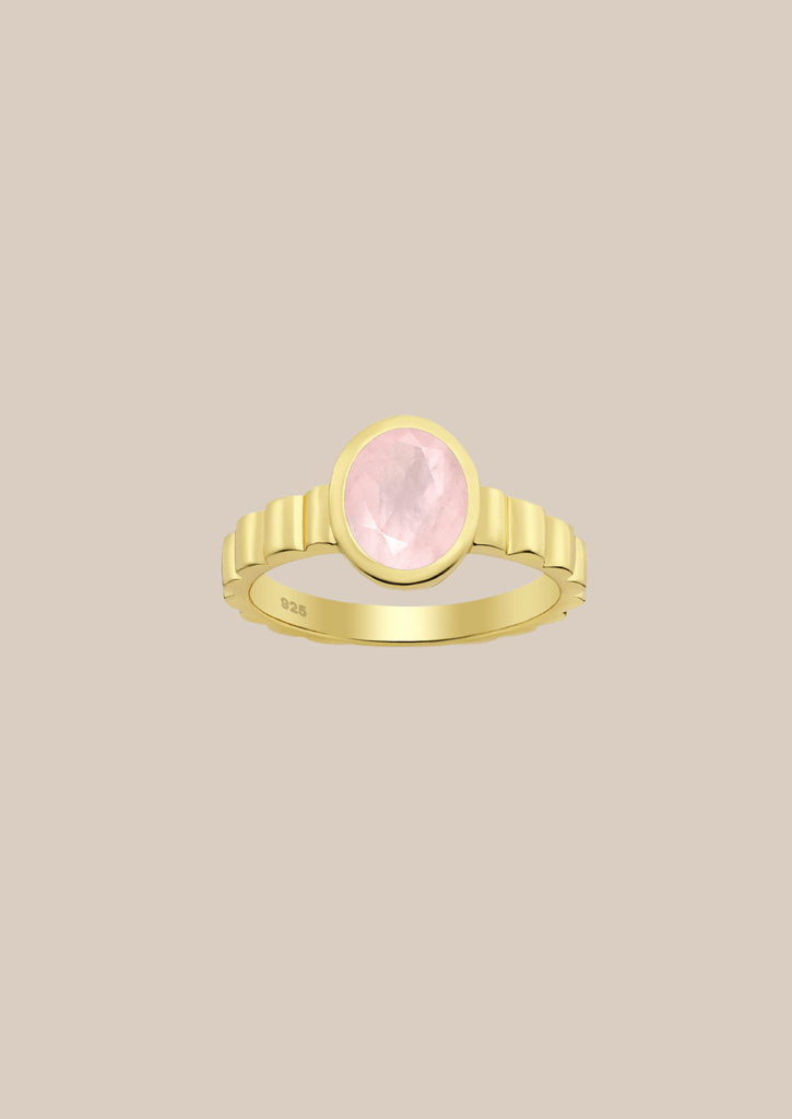 The Luce Gold Vermeil Rose Quartz Ring - Molten Store