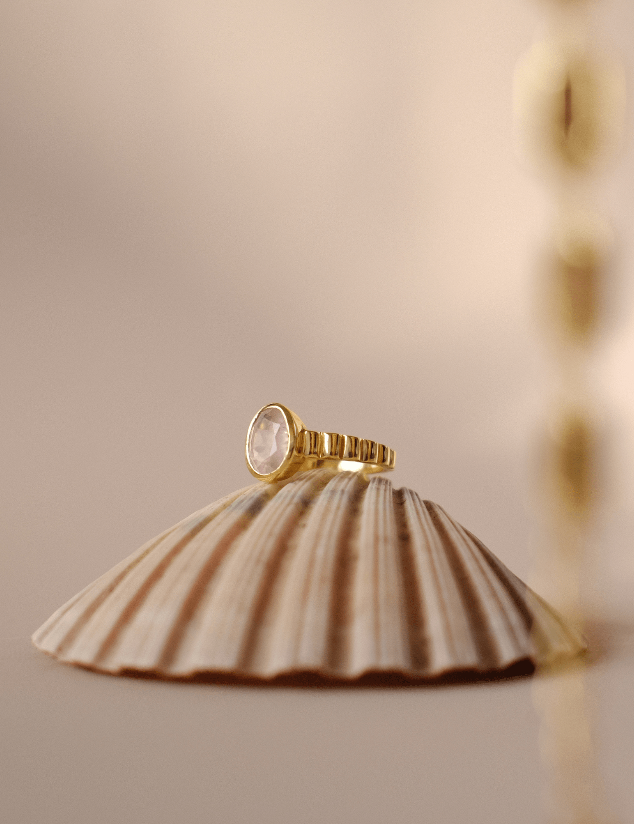 The Luce Gold Vermeil Rose Quartz Ring - Molten Store