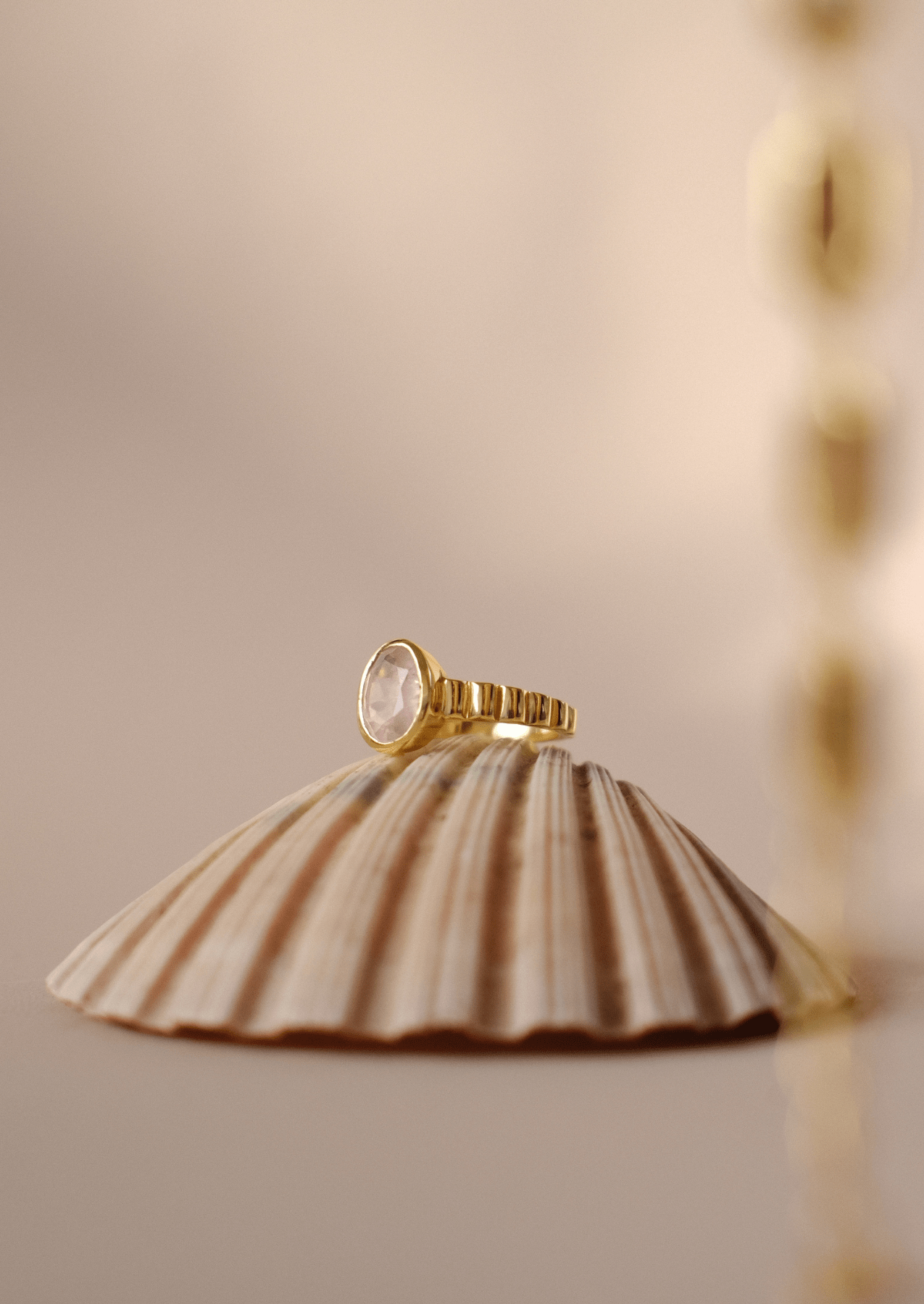 The Luce Gold Vermeil Rose Quartz Ring - Molten Store