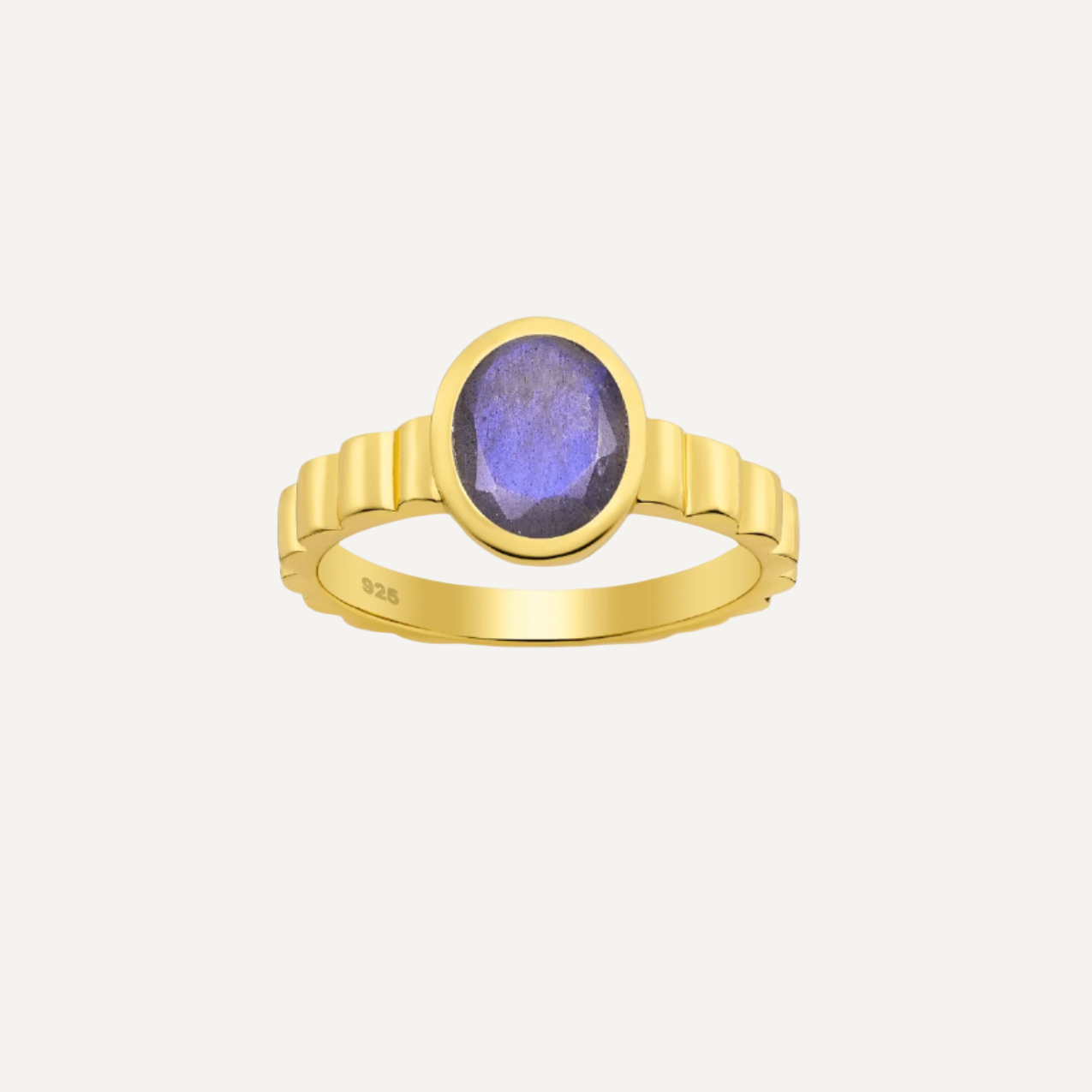 The Luce Labradorite 18ct Gold Vermeil Ring - Molten Store