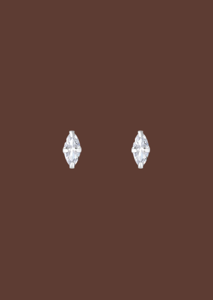 The Lucent Marquise Silver Stud Earrings - Molten Store