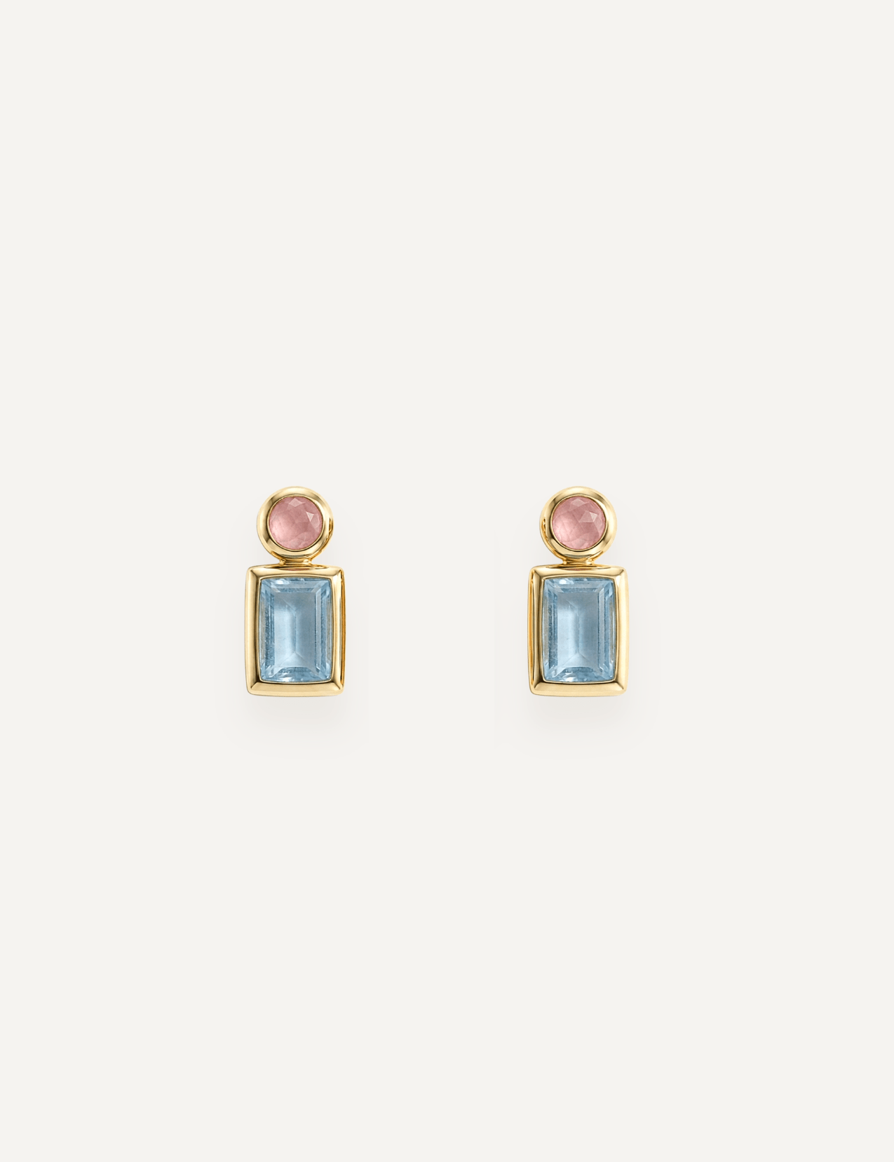 The Lucetta Two Stone Stud Earrings in Nectar - Molten Store