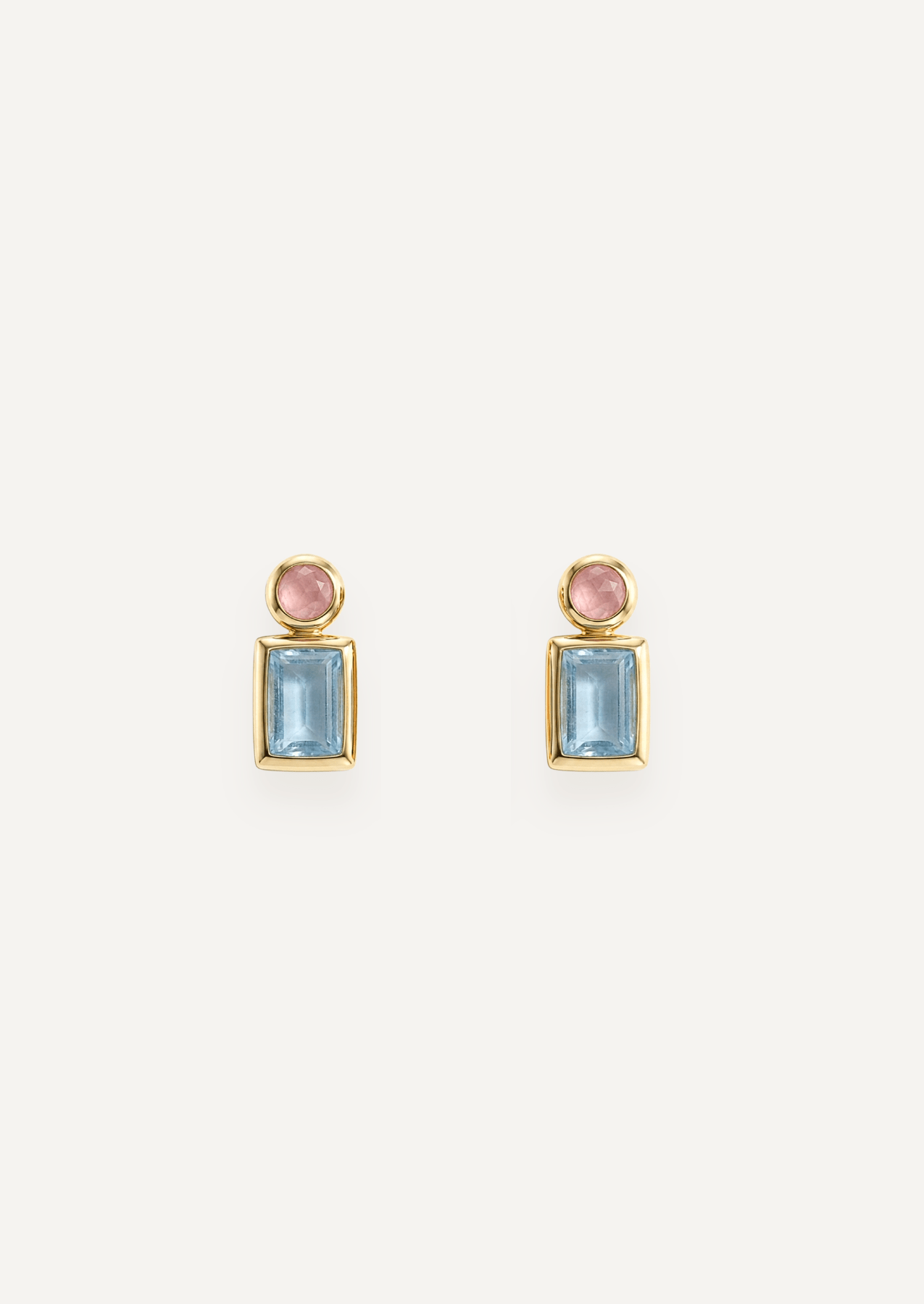 The Lucetta Two Stone Stud Earrings in Nectar - Molten Store