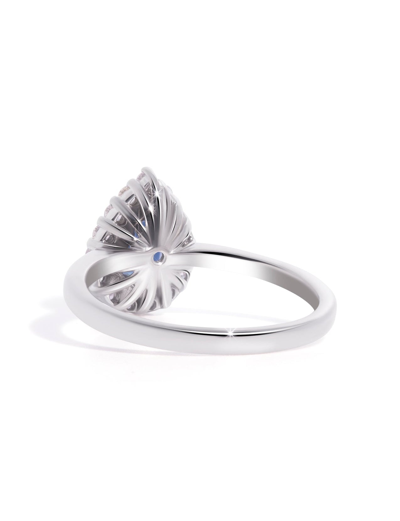 The Lucille 18ct White Gold Ring with 1.38ct Blue Sapphire | TCW 1.71ct - Molten Store
