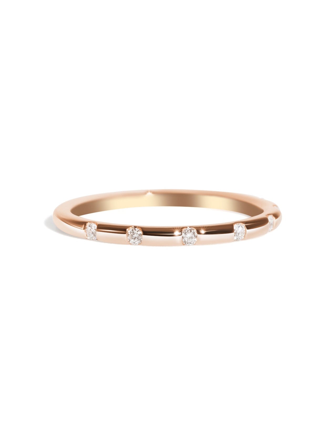 The Lumina Diamond Rose Gold Band - Molten Store