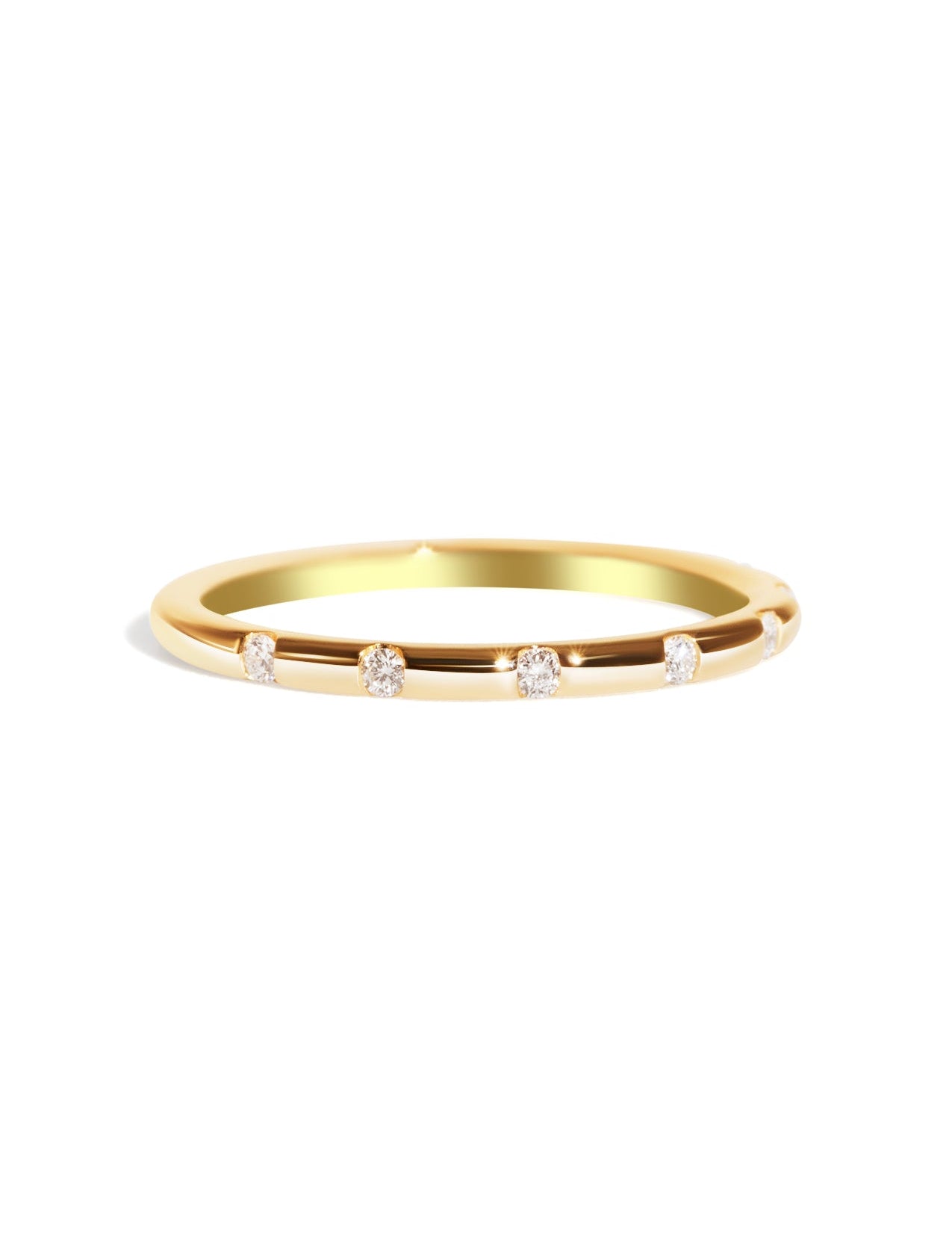 The Lumina Diamond Yellow Gold Band - Molten Store
