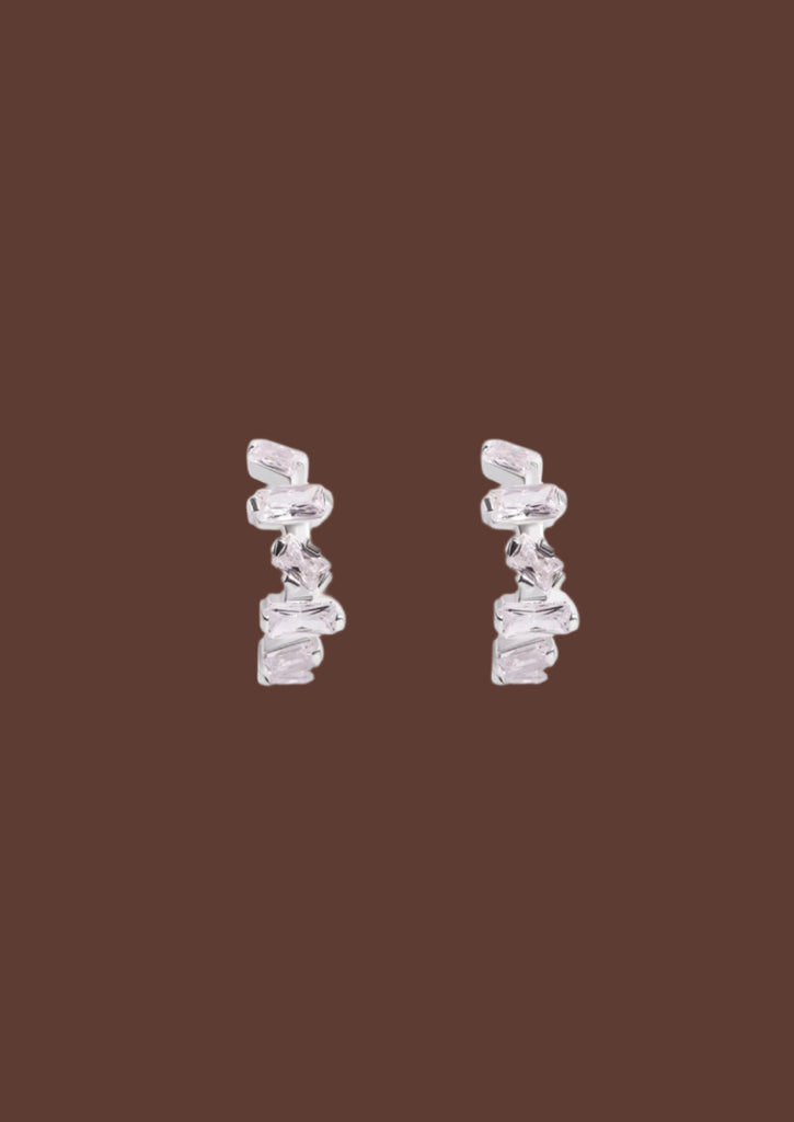 The Luminary Silver Half Hoop Earrings - Molten Store