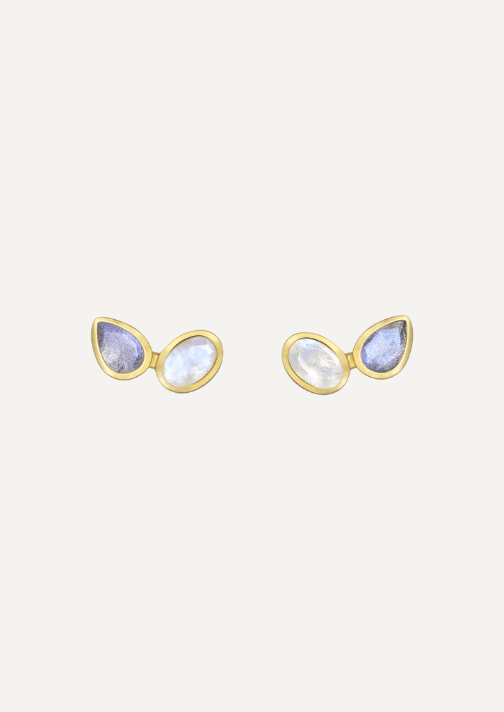 The Lunara Earrings with Moonstone and Labradorite - Molten Store