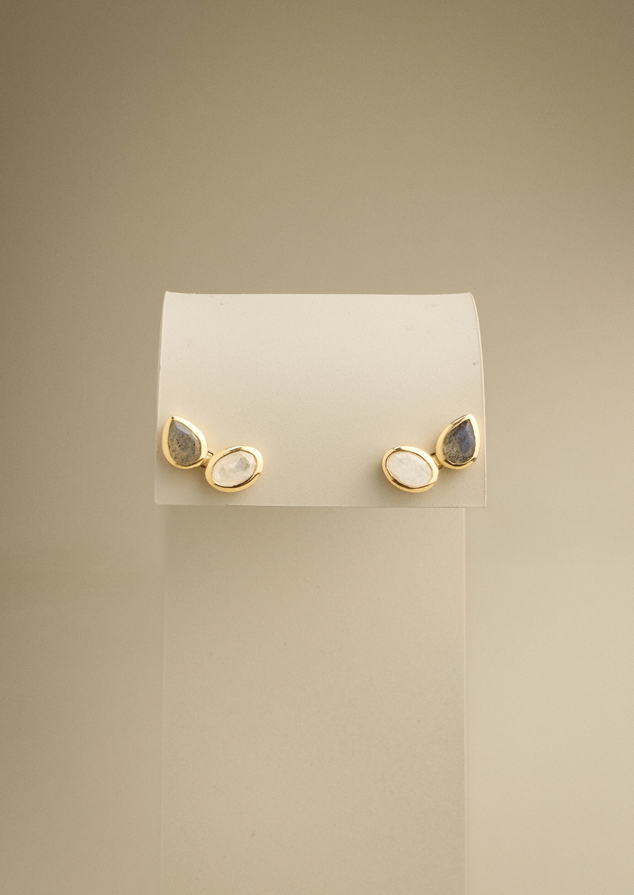 The Lunara Earrings with Moonstone and Labradorite - Molten Store