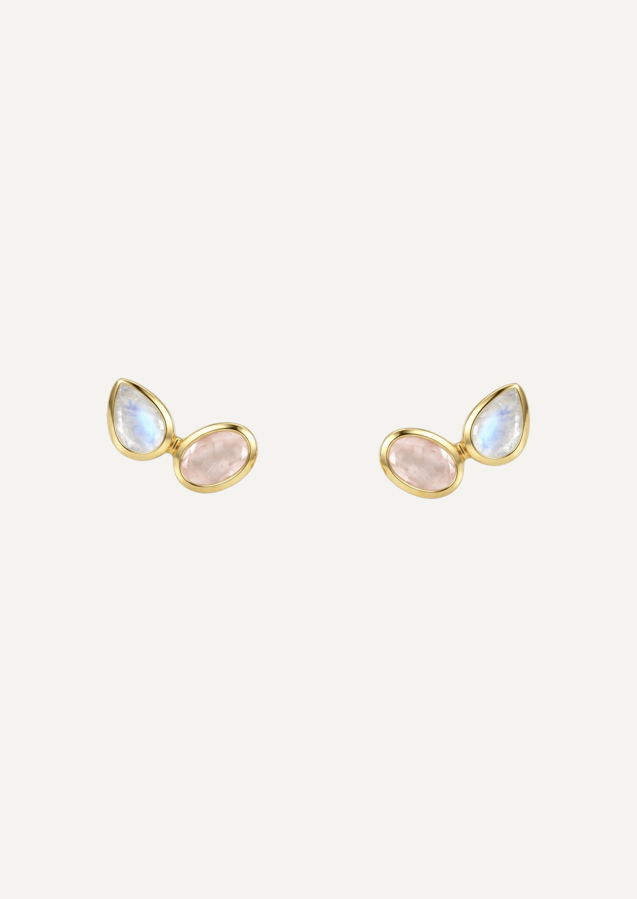 The Lunara Earrings with Rose Quartz and Moonstone - Molten Store
