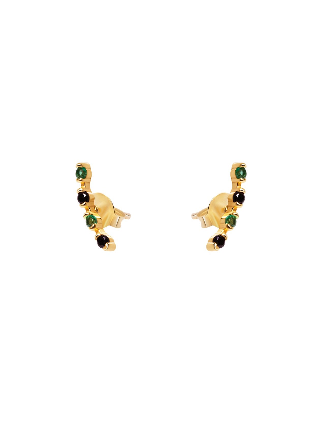 The Lush Gold Vermeil Climber Stud Earrings - Molten Store