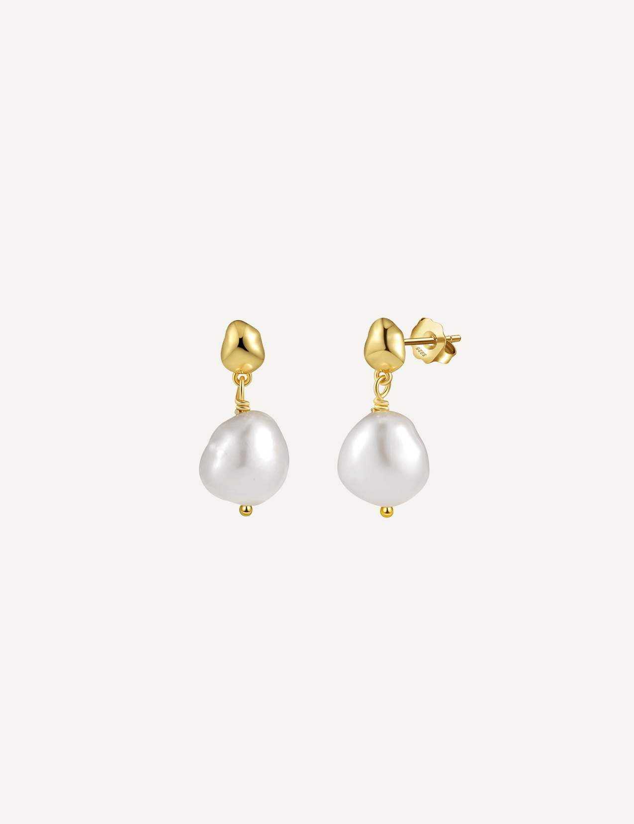 The Lyra Gold Vermeil Pearl Earrings - Molten Store