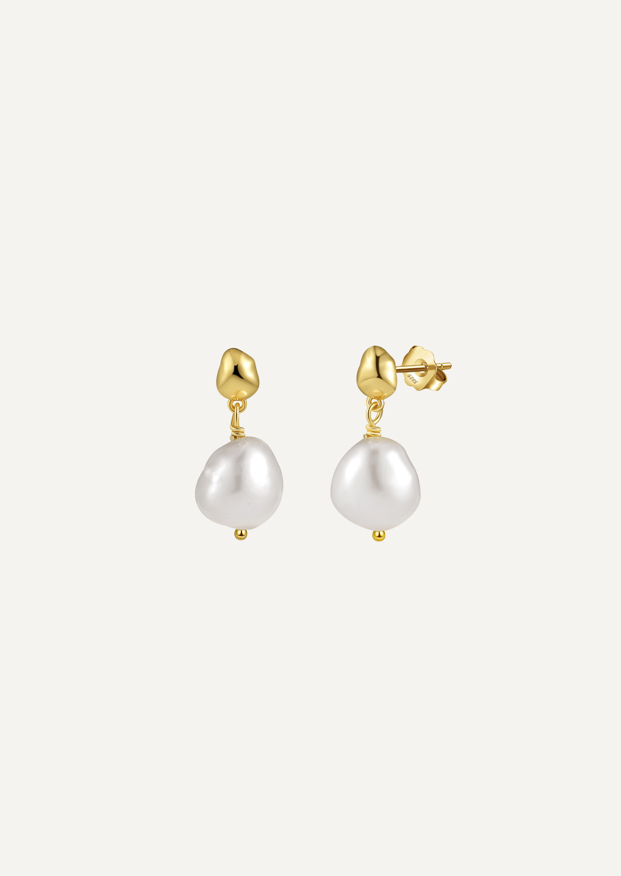 The Lyra Gold Vermeil Pearl Earrings - Molten Store