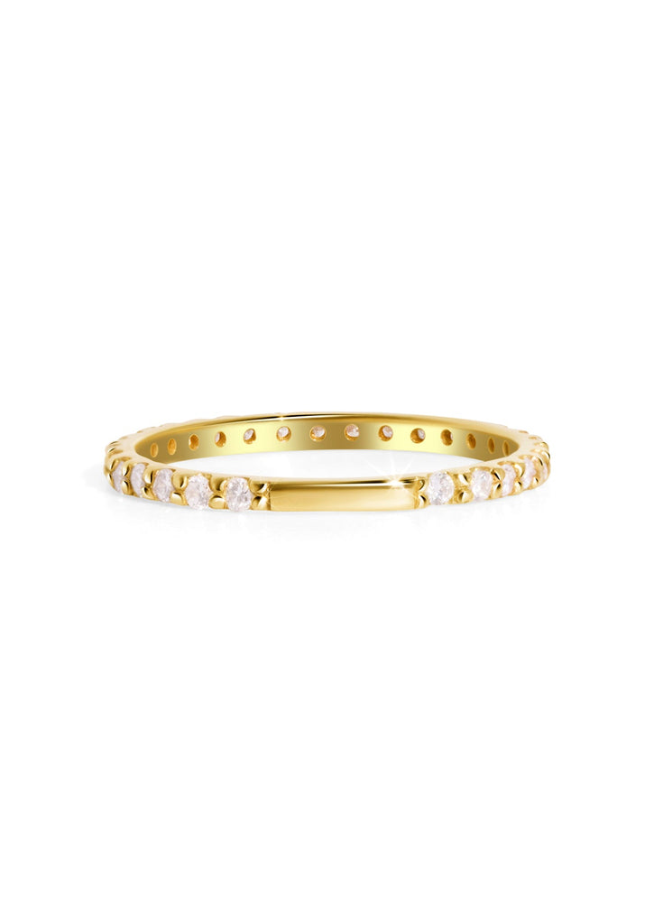 The Mae 10ct Yellow Gold 0.3ct Diamond Pinky Ring - Molten Store