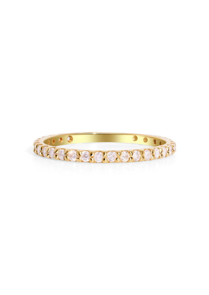 The Mae 10ct Yellow Gold 0.3ct Diamond Pinky Ring - Molten Store