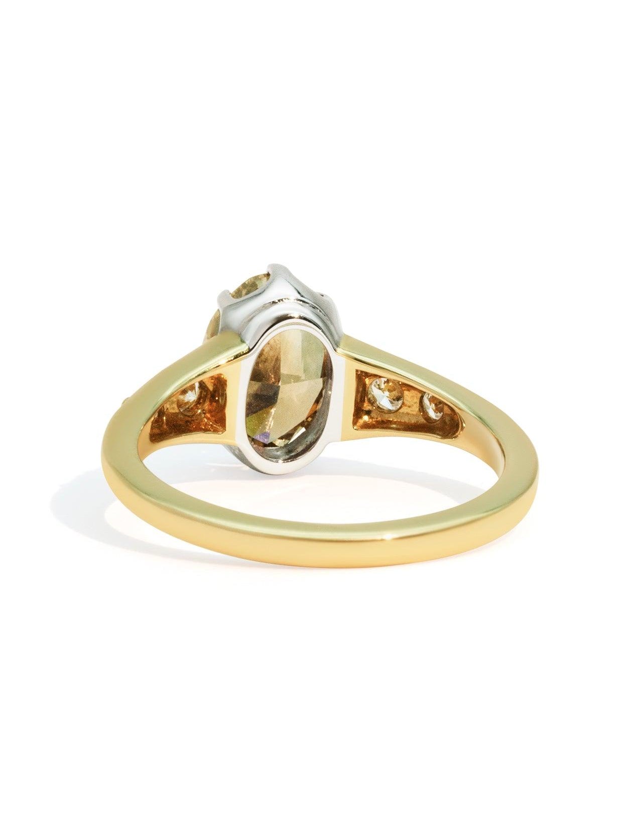 The Magnolia Ring with 2.61ct Oval Champagne Diamond - Molten Store