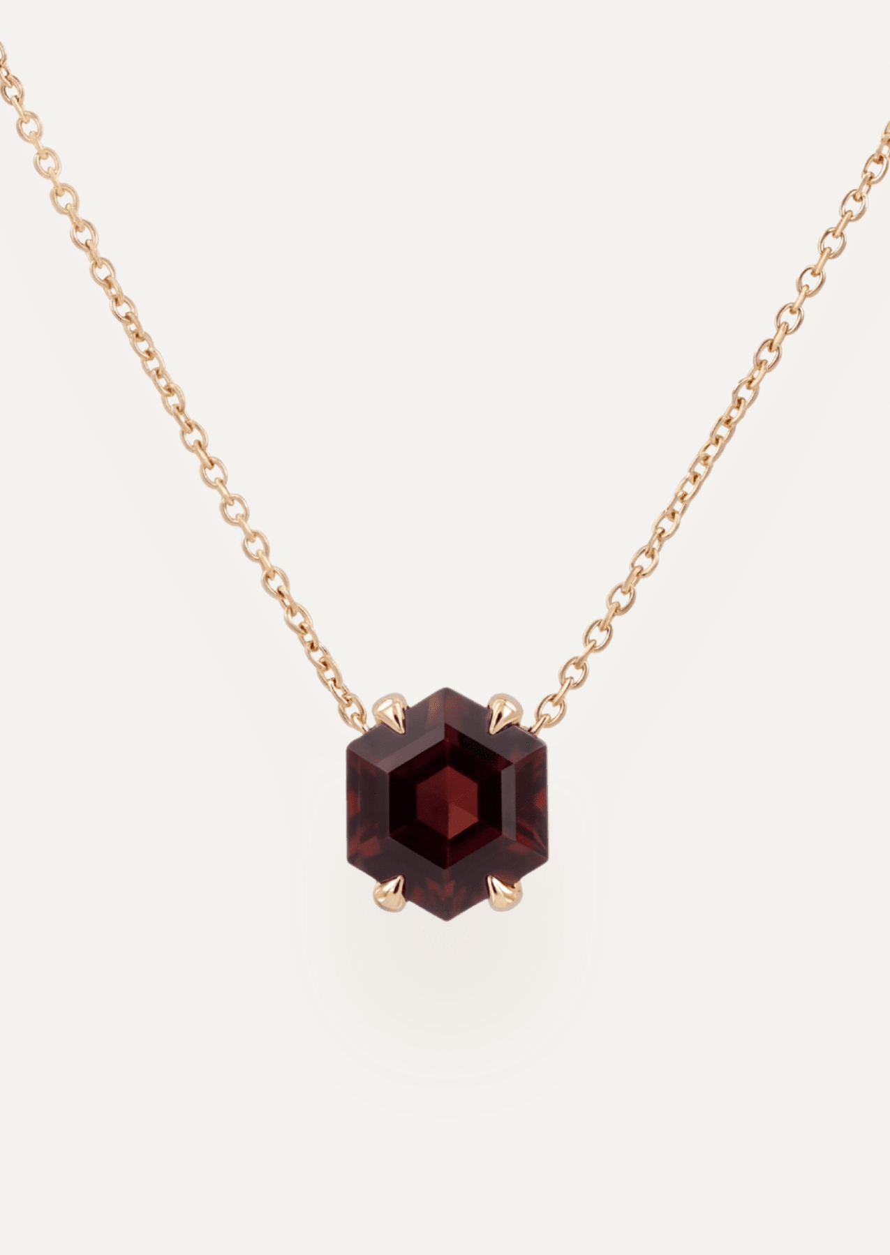 The Margot 9ct Yellow Gold Necklace with 2.68ct Hexagon Cut Cherry Tourmaline - Molten Store