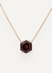 The Margot 9ct Yellow Gold Necklace with 2.68ct Hexagon Cut Cherry Tourmaline - Molten Store