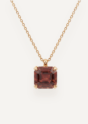 The Margot 9ct Yellow Gold Necklace with 3.71ct Asscher Cut Orange Tourmaline - Molten Store