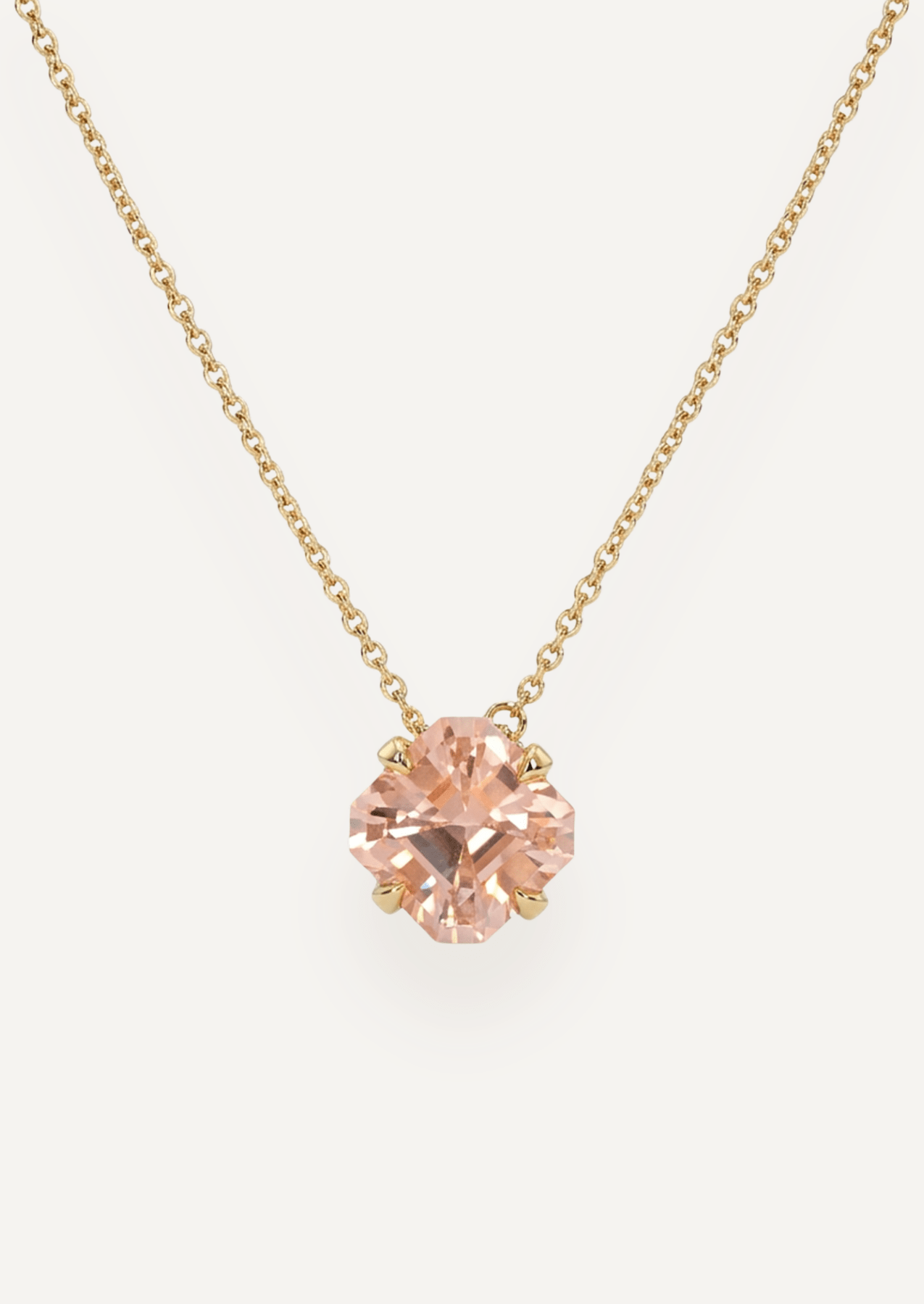 The Margot 9ct Yellow Gold Necklace with 4.05ct Asscher Cut Honey Tourmaline - Molten Store
