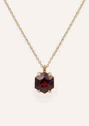 The Margot 9ct Yellow Gold Necklace with 6.93ct Hexagon Cut Cherry Tourmaline - Molten Store