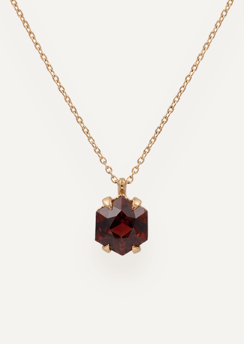 The Margot 9ct Yellow Gold Necklace with 6.93ct Hexagon Cut Cherry Tourmaline