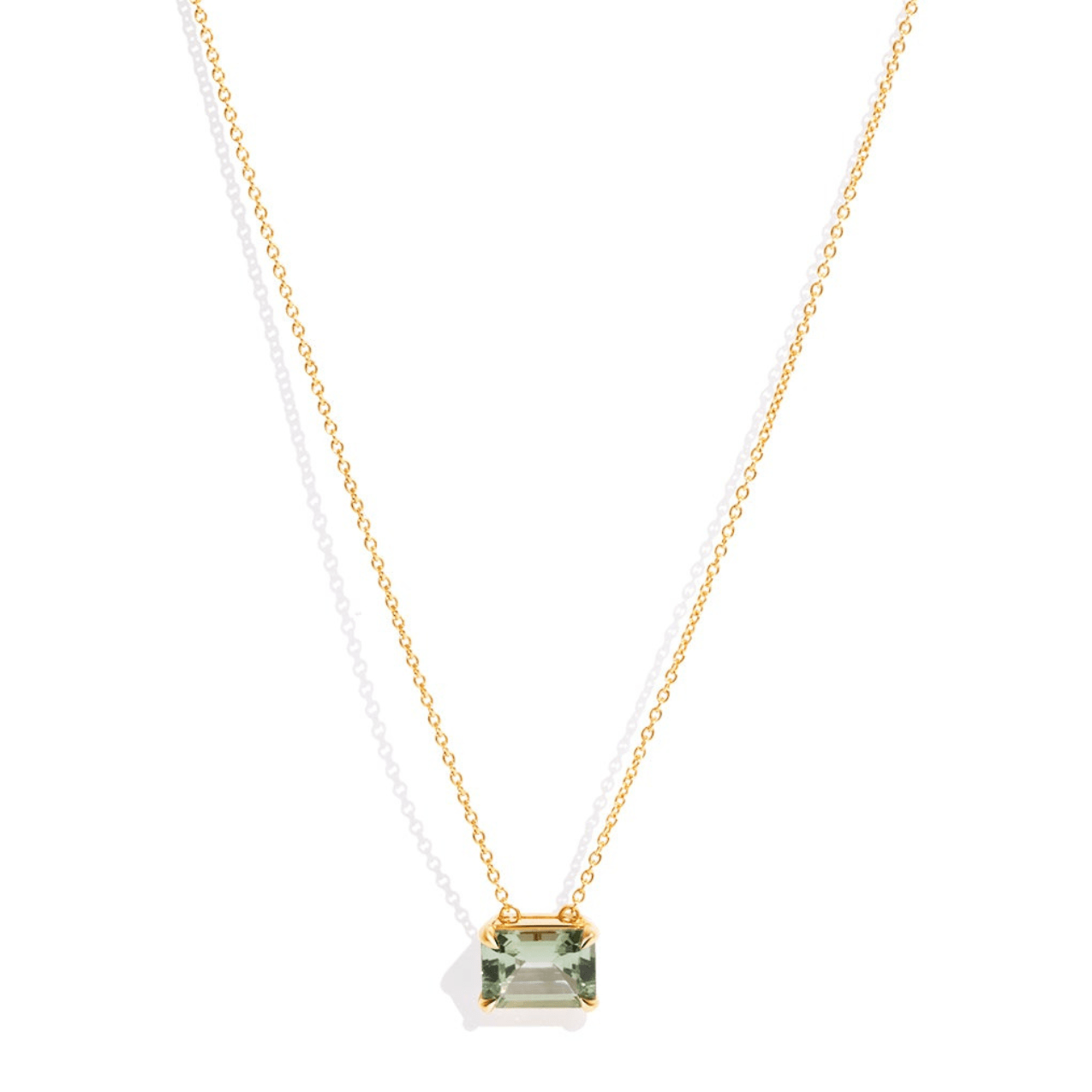 The Margot Necklace with Emerald Cut Green Tourmaline - Molten Store