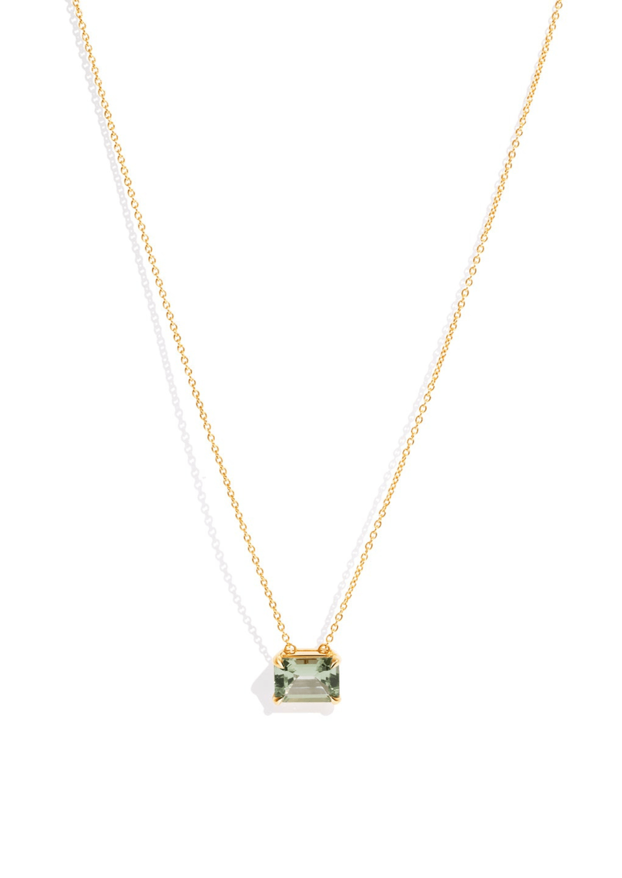 The Margot Necklace with Emerald Cut Green Tourmaline - Molten Store