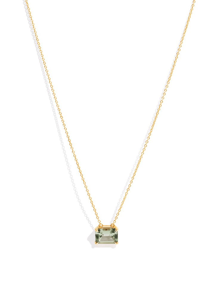 The Margot Necklace with Emerald Cut Green Tourmaline - Molten Store