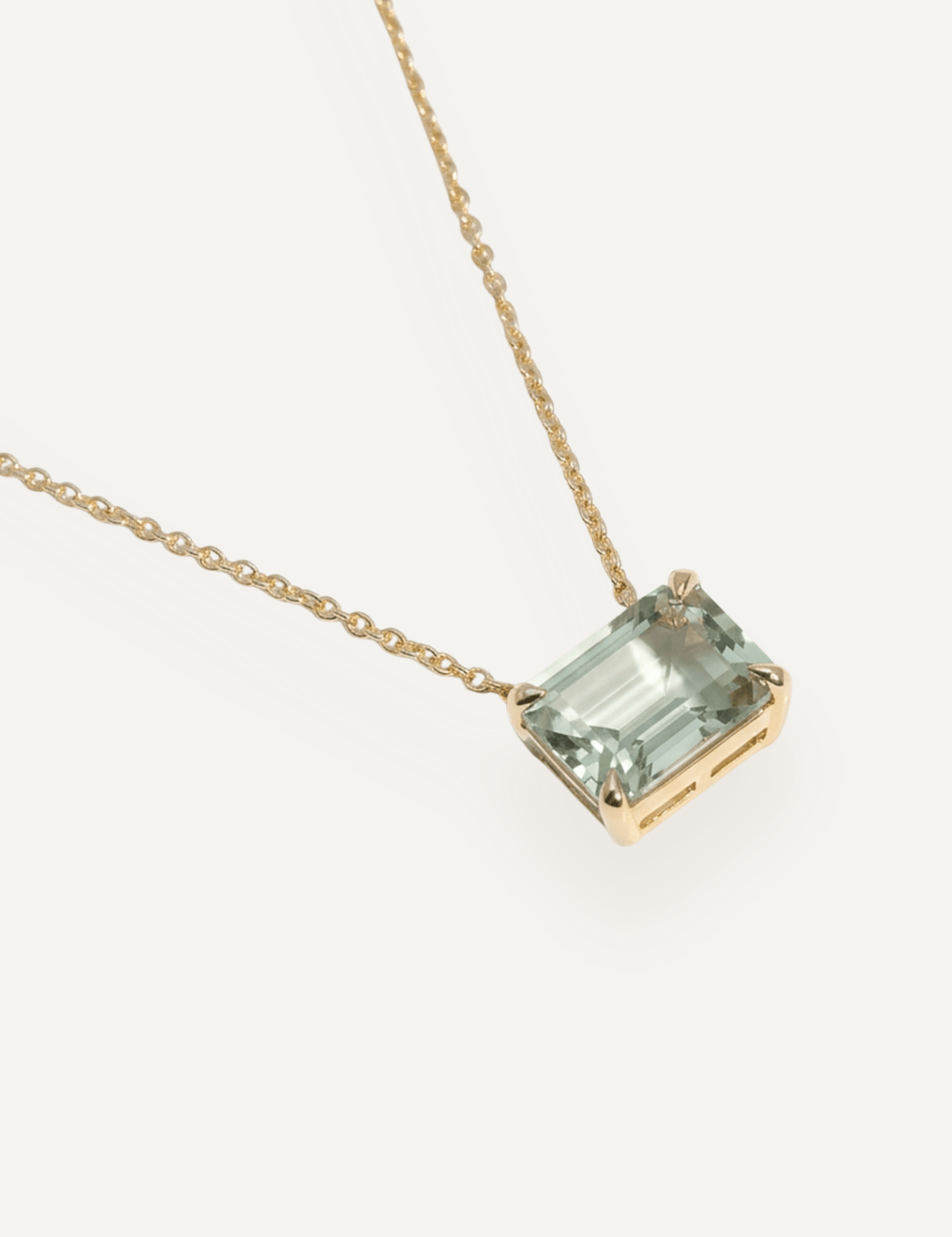 The Margot Necklace with Emerald Cut Green Tourmaline - Molten Store