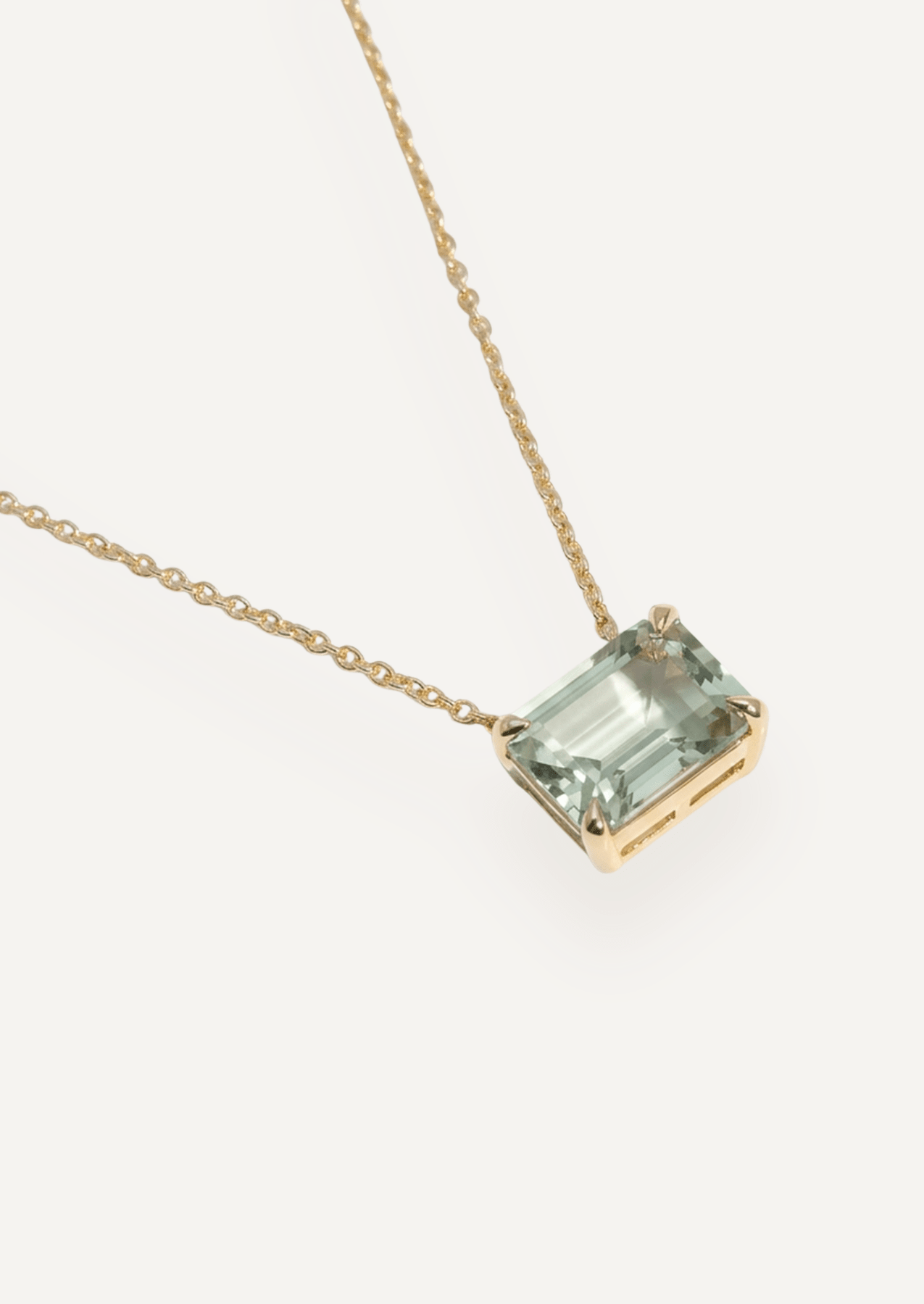 The Margot Necklace with Emerald Cut Green Tourmaline - Molten Store