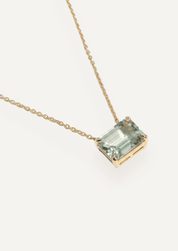 The Margot Necklace with Emerald Cut Green Tourmaline - Molten Store