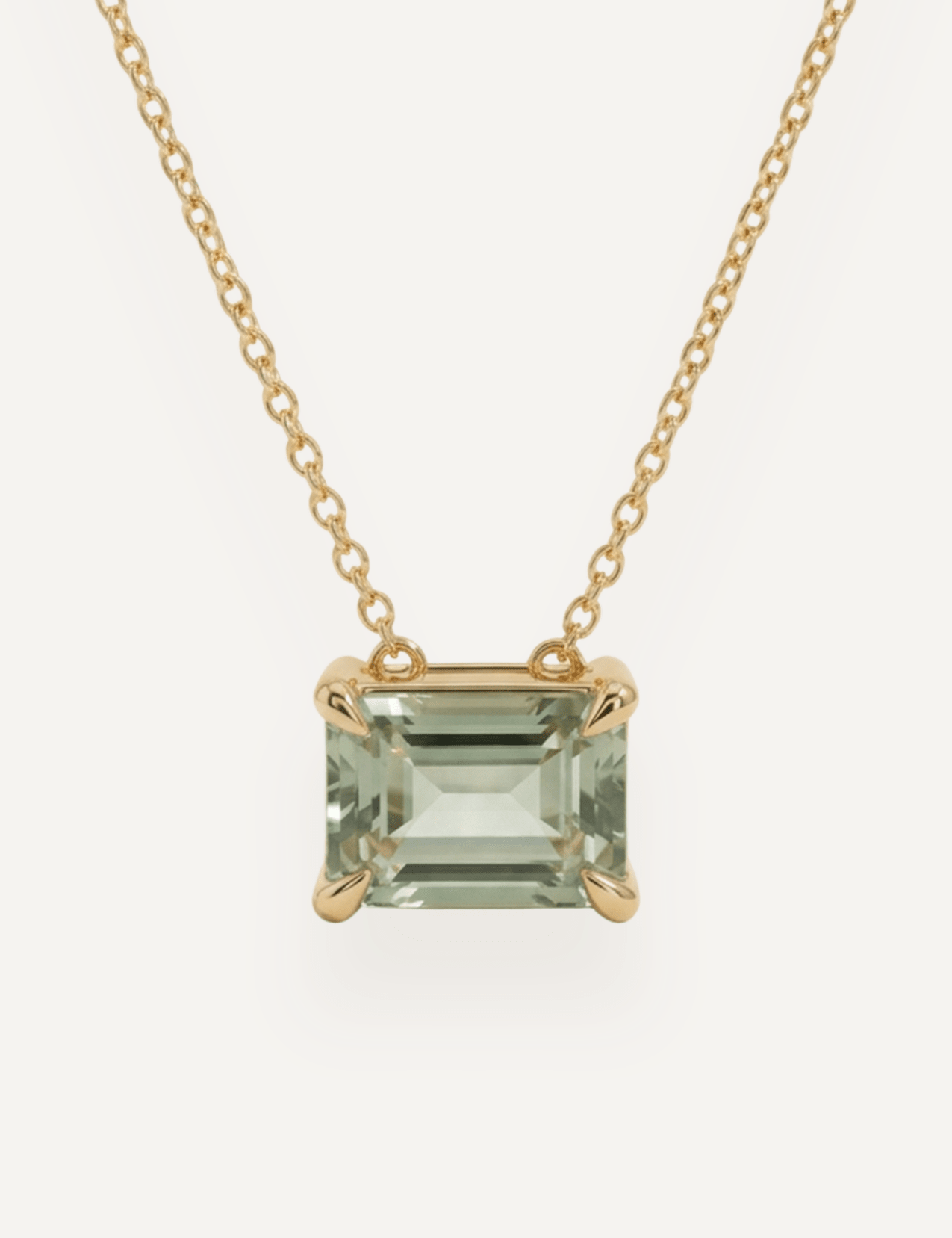 The Margot Necklace with Emerald Cut Green Tourmaline - Molten Store